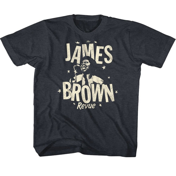 James Brown-James Brown Monochrome Revue-Navy Heather Youth S/S T-Shirt (7-8) - Navy Heather
