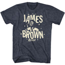 James Brown-James Brown Monochrome Revue-Navy Heather Adult S/S T-Shirt - Navy Heather