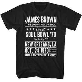 James Brown-James Brown Soul Bowl 1970-Black Adult S/S T-Shirt S - Black