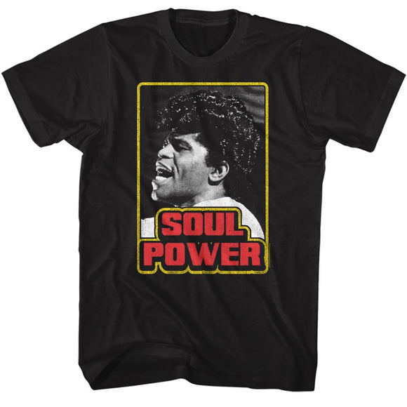 James Brown-James Brown Soul Power-Black Adult S/S T-Shirt S - Black