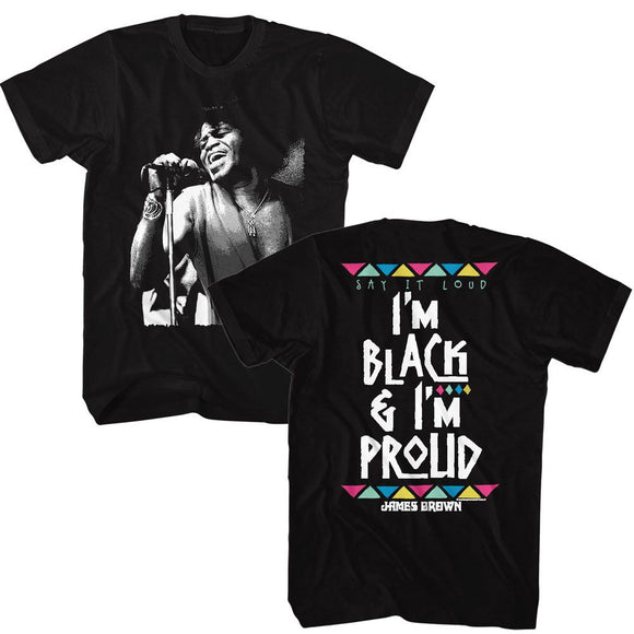 James Brown-James Brown Black And Proud-Black Adult S/S T-Shirt ***F&B*** S - Black
