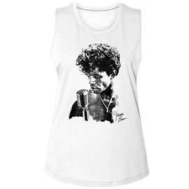 James Brown-James Brown Jb Microphone-White Ladies Muscle Tank S - White