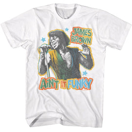 James Brown-James Brown Funky-White Adult S/S T-Shirt - White