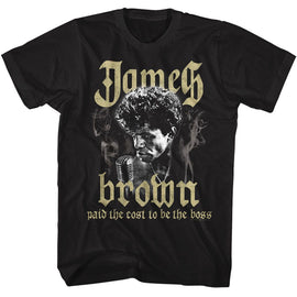 James Brown-James Brown Cost To Be The Boss-Black Adult S/S T-Shirt - Black
