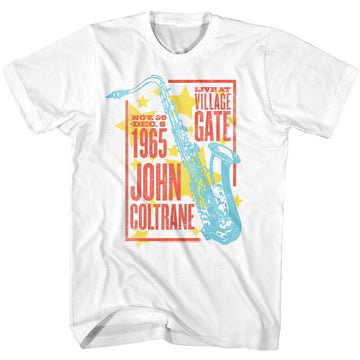 John Coltrane-John Coltrane Star Poster-White Adult S/S T-Shirt - White