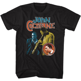 John Coltrane-John Coltrane Three Pics-Black Adult S/S T-Shirt S - Black