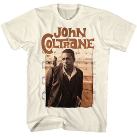 John Coltrane-John Coltrane Sepia And Notes-Natural Adult S/S T-Shirt - Natural