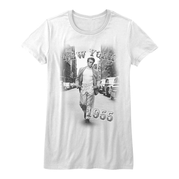 James Dean-1955-White Ladies S/S T-Shirt - White