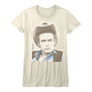 James Dean-James Dean Icon-Vintage White Ladies S/S T-Shirt - Vintage White