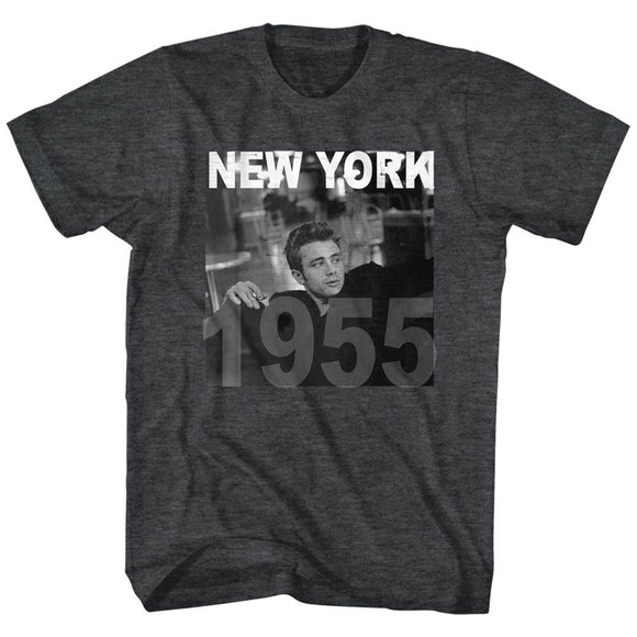 James Dean-New York 55-Black Adult S/S T-Shirt - Black