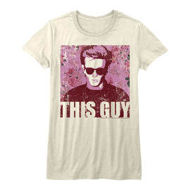 James Dean-Flowery Dean-White Ladies S/S T-Shirt - White