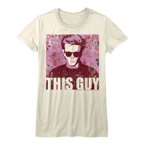 James Dean-Flowery Dean-White Ladies S/S T-Shirt - White