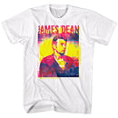 James Dean-Pink Blue-White Adult S/S T-Shirt - White