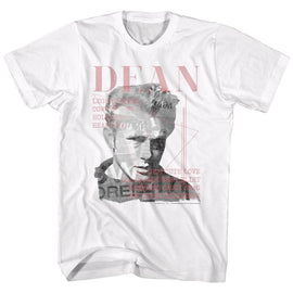 James Dean-Faded Dean-White Adult S/S T-Shirt - White