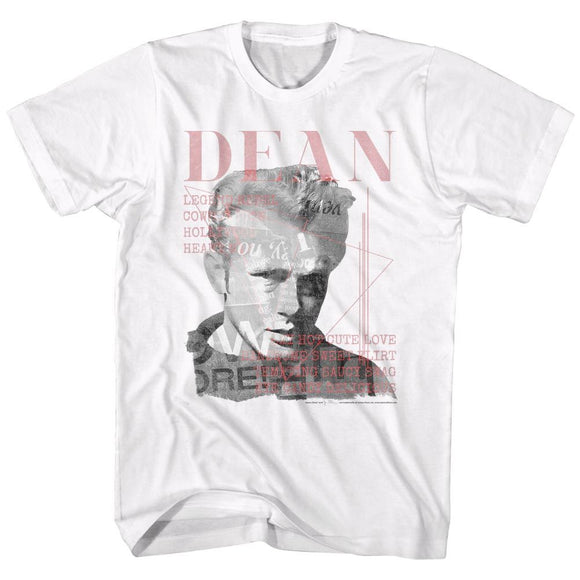 James Dean-Faded Dean-White Adult S/S T-Shirt - White