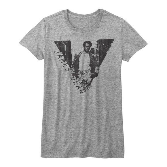 James Dean-Triangulawsome-Athletic Heather Ladies S/S T-Shirt - Athletic Heather