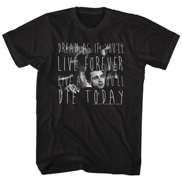James Dean-Die Today-Black Heather Adult S/S T-Shirt - Black Heather