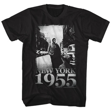 James Dean-1955-Black Adult S/S T-Shirt - Black