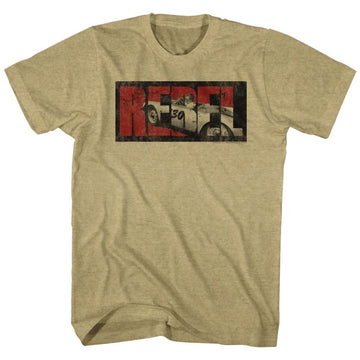 James Dean-Rebel-Khaki Heather Adult S/S T-Shirt - Khaki Heather