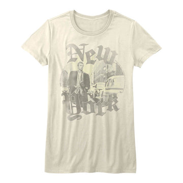 James Dean-Faded-Vintage White Ladies S/S T-Shirt - Vintage White