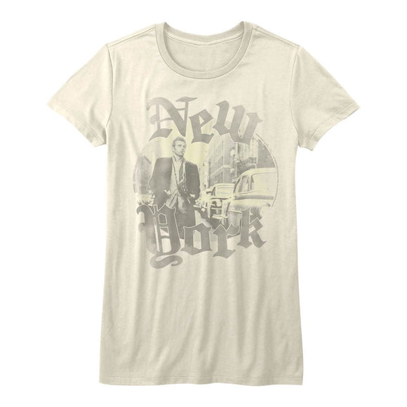 James Dean-Faded-Vintage White Ladies S/S T-Shirt - Vintage White