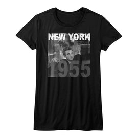 James Dean-New York 55-Black Ladies S/S T-Shirt - Black