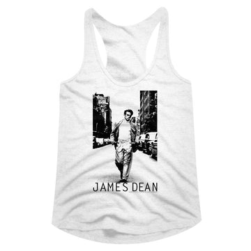 James Dean-Walk Walk-White Ladies Slimfit Racerback-S - White