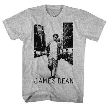 James Dean-Walk Walk-Gray Heather Adult S/S T-Shirt - Gray Heather