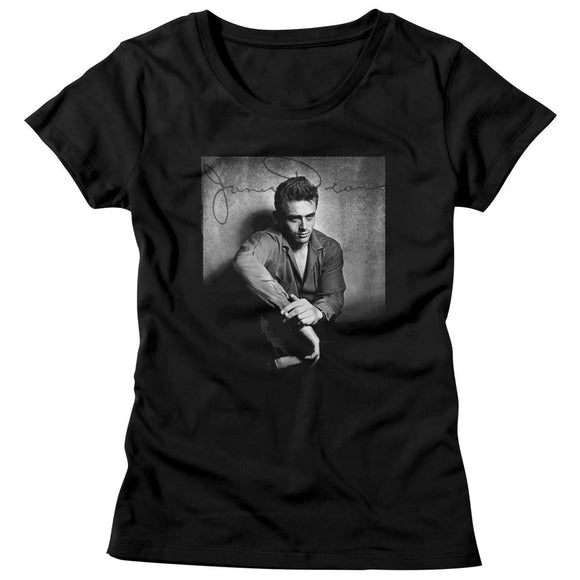 James Dean-Hes Dark N Stuff-Black Ladies S/S T-Shirt - Black