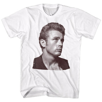 James Dean-Gold Rebel-White Adult S/S T-Shirt - White
