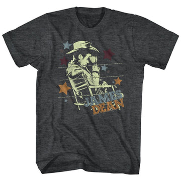 James Dean-Cowboy-Black Adult S/S T-Shirt - Black