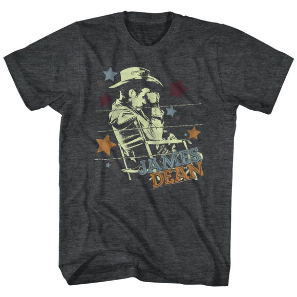 James Dean-Cowboy-Black Adult S/S T-Shirt - Black