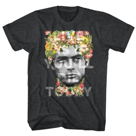 James Dean-Flower Crown-Black Heather Adult S/S T-Shirt - Black Heather
