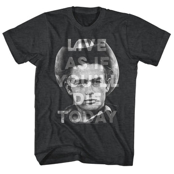 James Dean-Thanks Jim-Black Heather Adult S/S T-Shirt - Black Heather