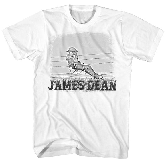 James Dean-Chair/Fence-White Adult S/S T-Shirt - White