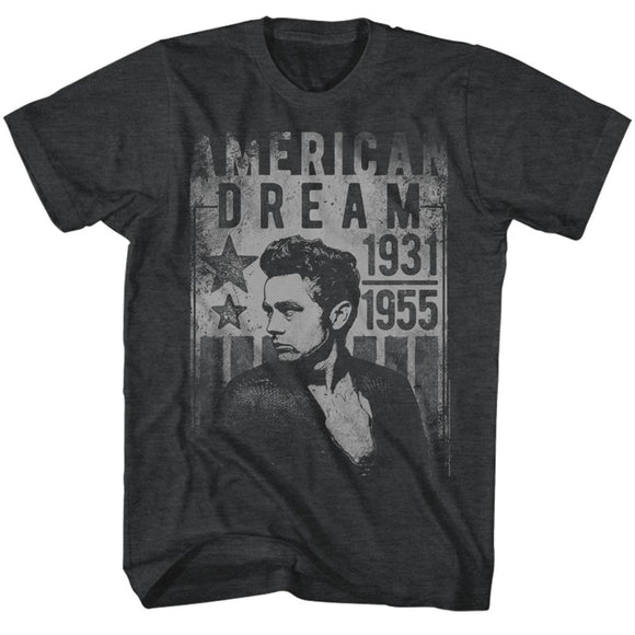 James Dean-Dream-Black Heather Adult S/S T-Shirt - Black Heather