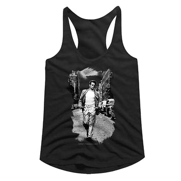 James Dean-Street Walk Bw-Black Ladies Slimfit Racerback-S - Black