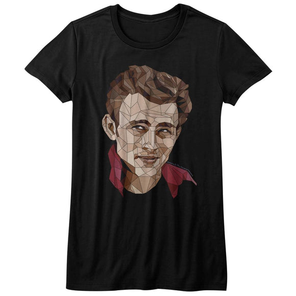 James Dean-Polygon James-Black Ladies S/S T-Shirt - Black