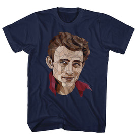 James Dean-Polygon James-Navy Adult S/S T-Shirt - Navy