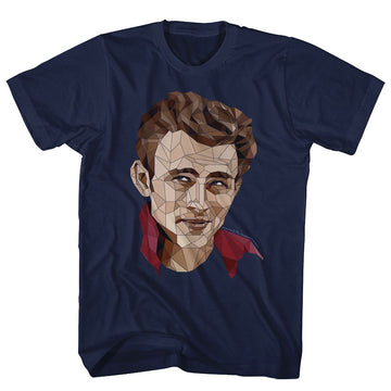 James Dean-Polygon James-Navy Adult S/S T-Shirt - Navy