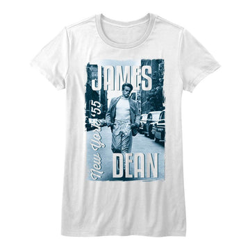 James Dean-James Dean 55-White Ladies S/S T-Shirt - White