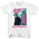 James Dean-James Dean Stars-White Adult S/S T-Shirt - White