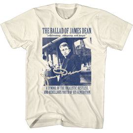 James Dean-James Dean The Ballad Of-Natural Adult S/S T-Shirt - Natural