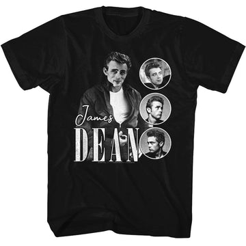 James Dean-James Dean Three Circles-Black Adult S/S T-Shirt - Black
