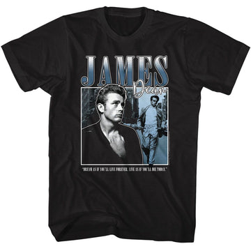 James Dean-James Dean Square-Black Adult S/S T-Shirt - Black