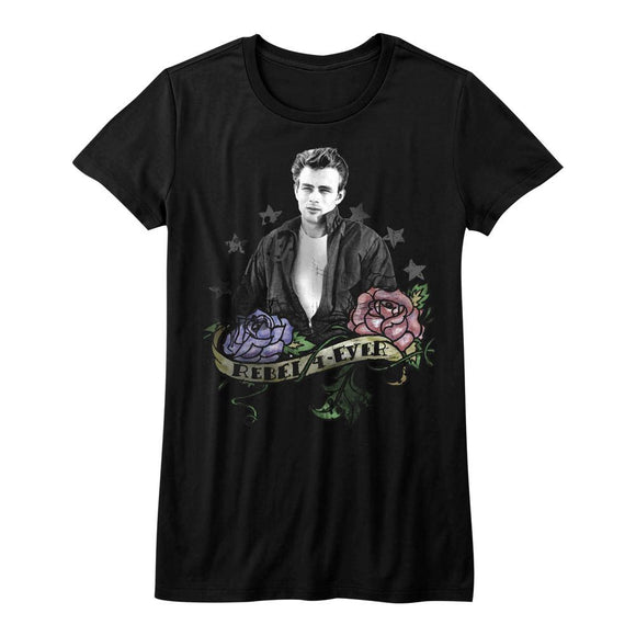 James Dean-James Rebel-Black Ladies S/S T-Shirt - Black