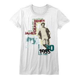 James Dean-Dean Typography-White Ladies S/S T-Shirt - White