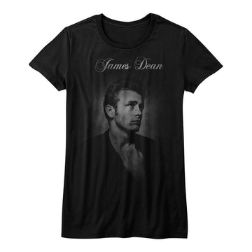 James Dean-Again-Black Heather Ladies S/S T-Shirt - Black Heather