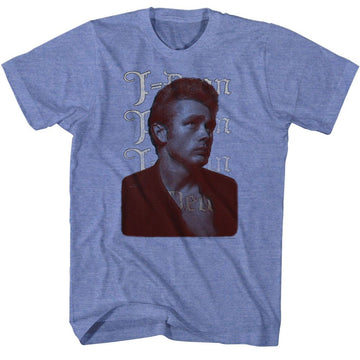 James Dean-J Dean-Light Blue Heather Adult S/S T-Shirt - Light Blue Heather