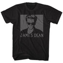 James Dean-Striped Up Dean-Black Adult S/S T-Shirt - Black